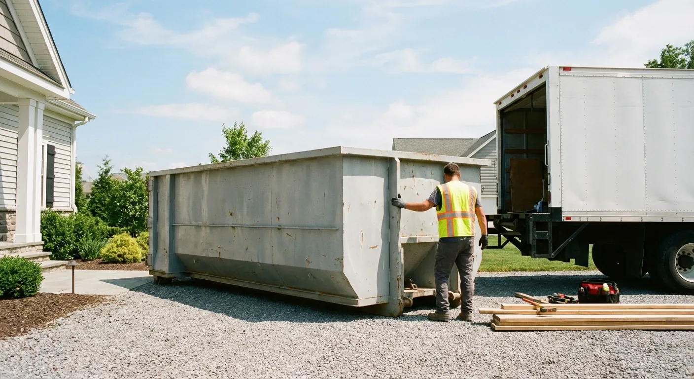 Roll-off dumpster dimensions and footprint visualization in Longview, TX